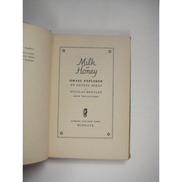 Milk and Honey Israel Explored by Mikes George Hardcover Dust Jacket FAIR - Picture 5 of 8